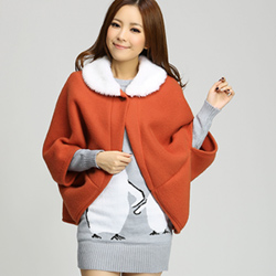 【衣芙日系】漫步氛圍QQ毛茸刷毛斗篷(共2色)