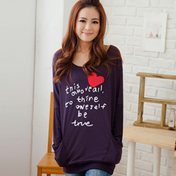 【衣芙日系】甜美心情字母愛心口袋內磨毛大T(共3色)