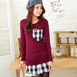 【衣芙日系】甜心寶貝格紋洋裝+熊熊別針 (共2色)